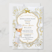 Baby Boy Baptism Christening Gold Cross Glitter Kaart (Voorkant)