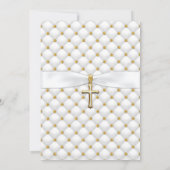 Baby Boy Baptism Christening Gold Cross Kaart (Achterkant)