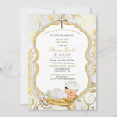 Baby Boy Baptism Christening Gold Cross Kaart (Voorkant)