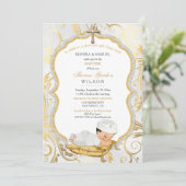 Baby Boy Baptism Christening Gold Cross Kaart (Staand voorkant)