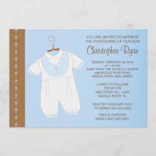 Baby Boy Baptism/Christening Inture Kaart
