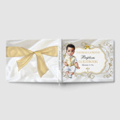 Baby Boy Baptism Christening White en Gold Cross Gastenboek (Volledig)