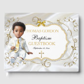 Baby Boy Baptism Christening White en Gold Cross Gastenboek (Voorkant)