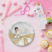 Baby Boy Baptism Christening White en Gold Papieren Bordje (Feest)