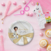 Baby Boy Baptism Christening White en Gold Papieren Bordje (Feest)