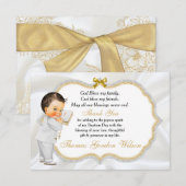 Baby Boy Baptism Communauteit Dank je Bedankkaart (Voorkant / Achterkant)