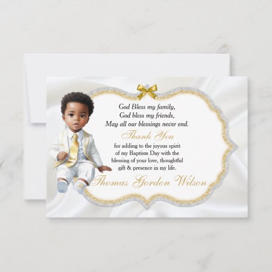 Baby Boy Baptism Communauteit Dank je wel Bedankkaart (Voorkant)