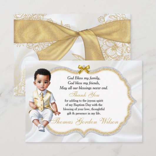 Baby Boy Baptism Communauteit Dank je wel Bedankkaart (Voorkant / Achterkant)