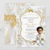 Baby Boy Baptism Commune Christening Bible Kaart (Voorkant / Achterkant)