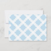 Baby Boy Baptism foto Pattern Blue White Bedankkaart (Achterkant)