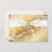 Baby Boy Baptism Gold Cross Dank u Bedankkaart (Achterkant)