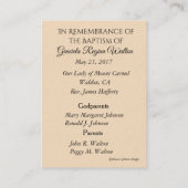 Baby Boy Baptism Herdenking Heilige Kaart Visitekaartje (Achterkant)