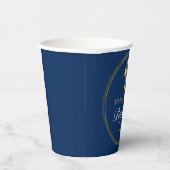 Baby Boy Baptism Navy Blue Gold Cross Papieren Bekers (Rechts)