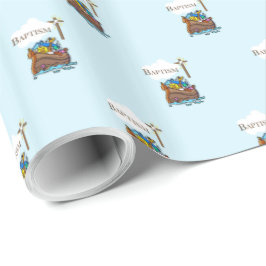 , Baby Boy Baptism Noah's Ark Cadeaupapier