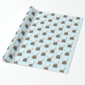 , Baby Boy Baptism Noah's Ark Cadeaupapier (Uitgerold)
