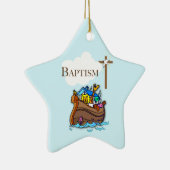 , Baby Boy Baptism Noah's Ark Keramisch Ornament (Rechts)