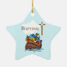 , Baby Boy Baptism Noah's Ark Keramisch Ornament