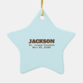 , Baby Boy Baptism Noah's Ark Keramisch Ornament (Achterkant)