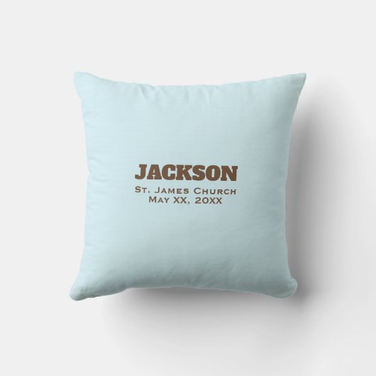 , Baby Boy Baptism Noah's Ark Kussen (Achterkant)