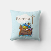 , Baby Boy Baptism Noah's Ark Kussen (Voorkant)