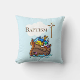 , Baby Boy Baptism Noah's Ark Kussen