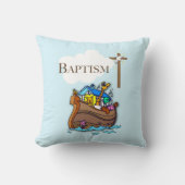 , Baby Boy Baptism Noah's Ark Kussen (Voorkant)