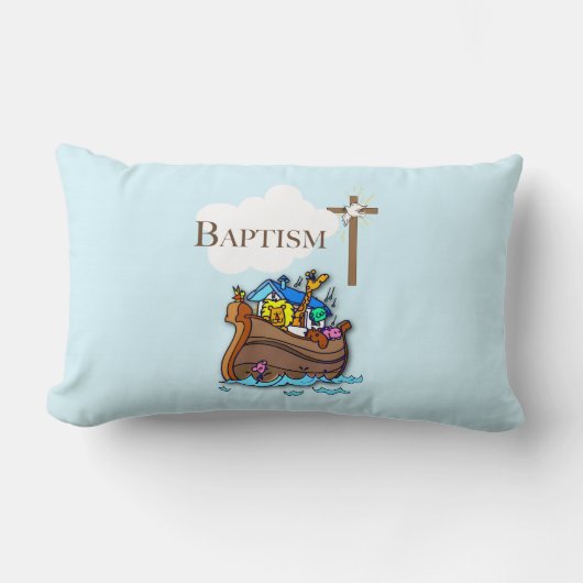 , Baby Boy Baptism Noah's Ark Kussen (Voorkant)