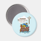 , Baby Boy Baptism Noah's Ark Magneet (Voorkant / Achterkant)