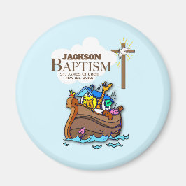 , Baby Boy Baptism Noah's Ark Magneet