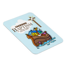 , Baby Boy Baptism Noah's Ark Magneet