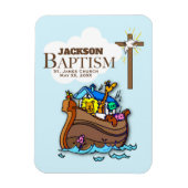 , Baby Boy Baptism Noah's Ark Magneet (Verticaal)