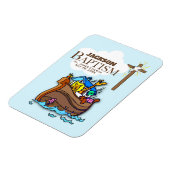 , Baby Boy Baptism Noah's Ark Magneet (Linkerzijde)