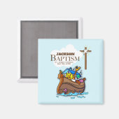 , Baby Boy Baptism Noah's Ark Magneet (Voorkant / Achterkant)