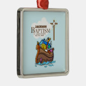 , Baby Boy Baptism Noah's Ark Metalen Ornament (Rechts)