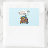, Baby Boy Baptism Noah's Ark Rechthoekige Sticker (Tas)
