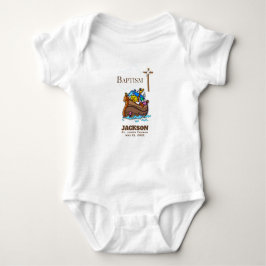 , Baby Boy Baptism Noah's Ark Romper