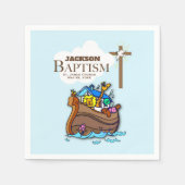 , Baby Boy Baptism Noah's Ark Servetten (Voorkant)