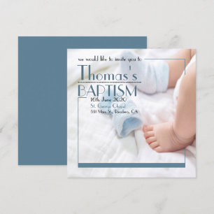 Baby Boy Baptism Overlay Uitnodiging