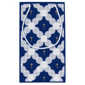 Baby Boy baptisme Donker Blauw goudwit Klein Cadeauzakje (Achterkant)