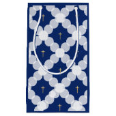 Baby Boy baptisme Donker Blauw goudwit Klein Cadeauzakje (Voorkant)