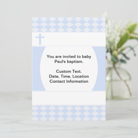 Baby Boy Baptisme Kaart (Staand voorkant)