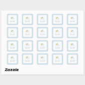 Baby Boy Baptisme Vierkante Sticker (Vel)