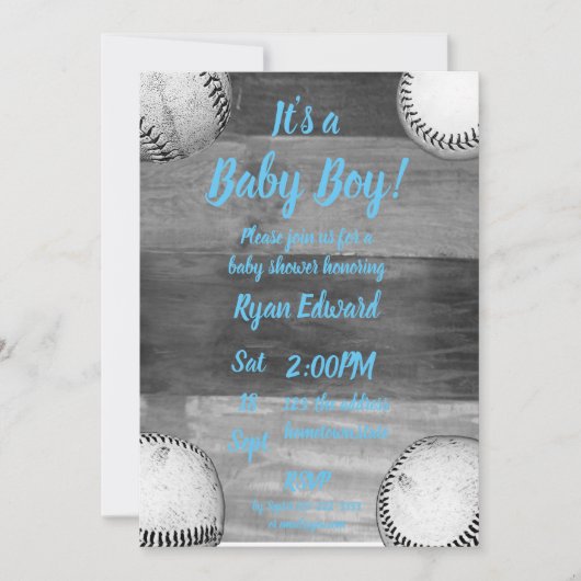 Baby Boy Baseball thema baby shower Kaart (Voorkant)