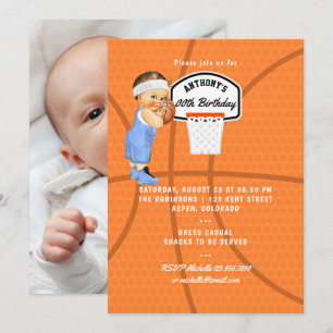 Baby Boy Basketball Birthday Party foto Kaart