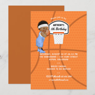 Baby Boy Basketball Birthday Party Kaart
