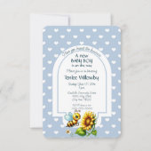 Baby Boy Bee In A Sunflower Shower Kaart (Voorkant)