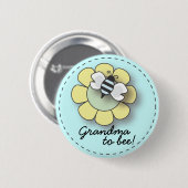 Baby Boy Bee in Blue Grandma to "bee" Pin Ronde Button 5,7 Cm (Voorkant /achterkant)
