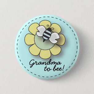 Baby Boy Bee in Blue Grandma to "bee" Pin Ronde Button 5,7 Cm