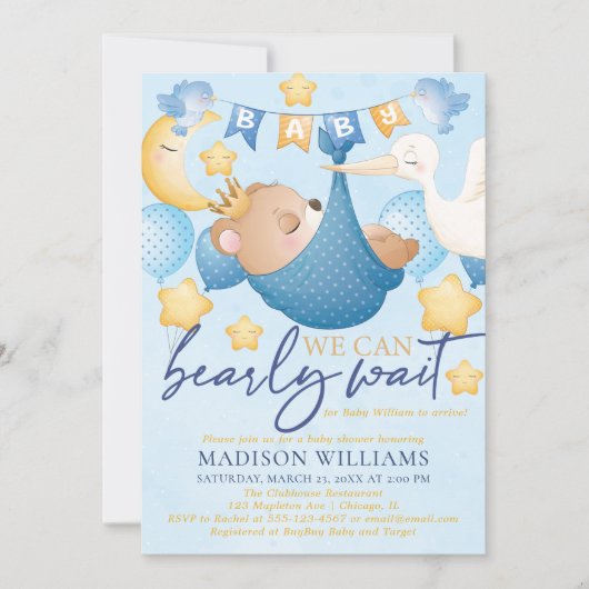 Baby Boy Beer Blue Baby shower Kaart (Voorkant)