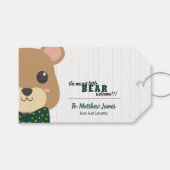 Baby Boy Beer Green & Gold Cadeaulabel (Voorkant (Horizontaal))